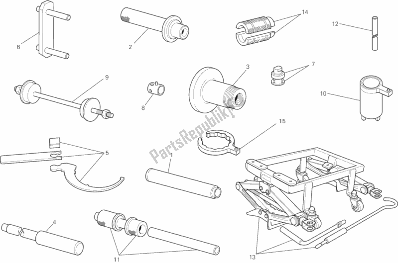 Tutte le parti per il 01b - Strumenti Di Servizio Per Officina del Ducati Diavel FL Brasil 1200 2018